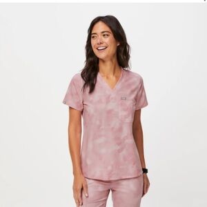 Figs Small Top MP Joggers Marbled Rose Set